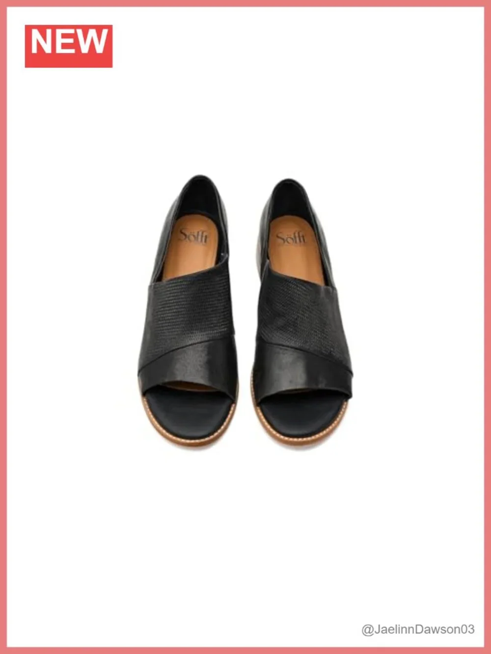 Sofft Naydeen Leather Slip-On Loafer Block Heel Peep Toe Cushioned